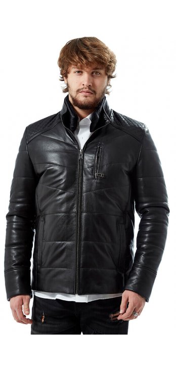 Black Inflatable Leather Jacket