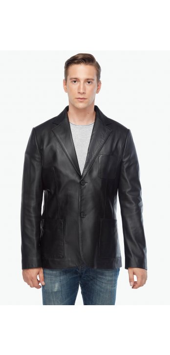 Morazzi Black Blazer Leather Jacket