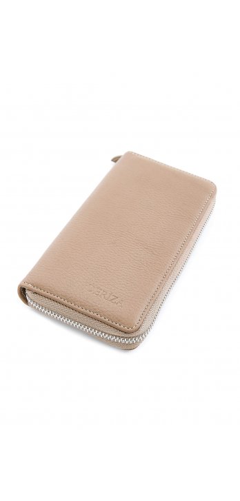 Genuine Leather Wallet with Phone Compartment Mink