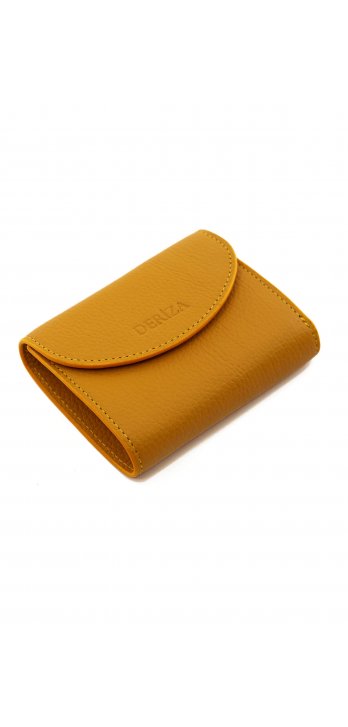Mini Genuine Leather Women Wallet Mustard