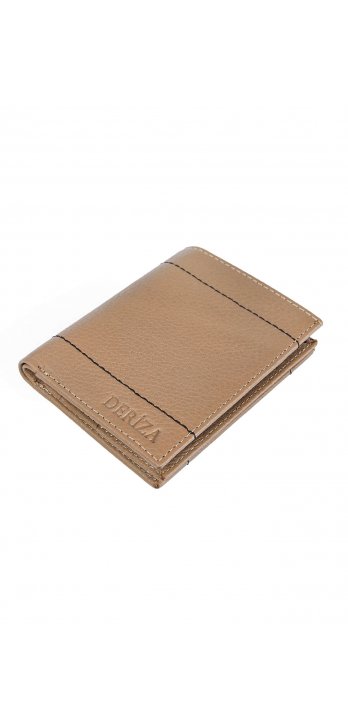 Upright Genuine Leather Men's Mini Wallet Mink