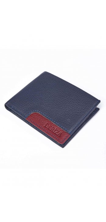 Garnili Genuine Leather Men's Wallet Navy Blue