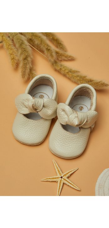 Genuine Leather Baby Shoes Cream