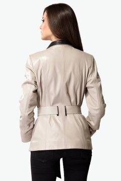 Garnish Cream Leather Coat
